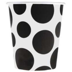 Siyah Karışık Puantiyeli Karton Bardak 8'li - 