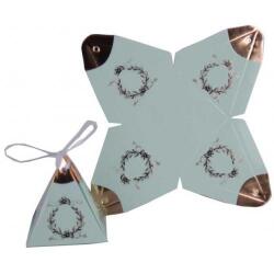 Su Yeşili Varaklı Piramit Lokum Kutusu 25'li - Partici