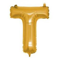 T Harf Folyo Balon Altın 100cm - Partici