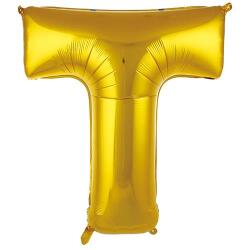 T Harf Folyo Balon Altın 75cm - Partici