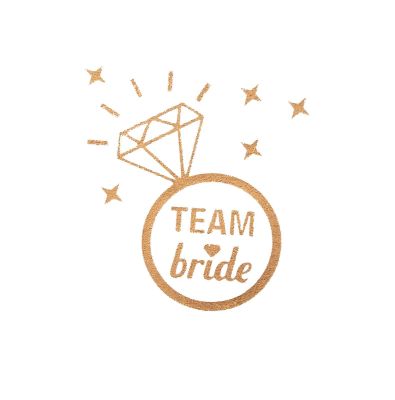 Team Bride Tek Taş Altın Dövme 10'lu