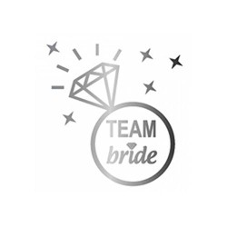 Team Bride Tek Taş Yüzük Gümüş Dövme - Partici