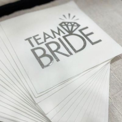Team Bride Tektaş Gümüş Yaldızlı Peçete 16'lı - 1