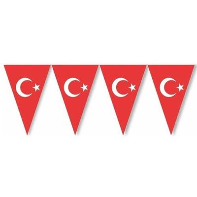 Türk Bayrağı Üçgen Bayrak Flama - 1