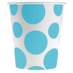 Turkuaz Karışık Puantiyeli Karton Bardak 8'li - Partici
