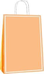 Turuncu Makaron Büküm Saplı Kağıt Çanta 25x31cm 25ad. - Partici