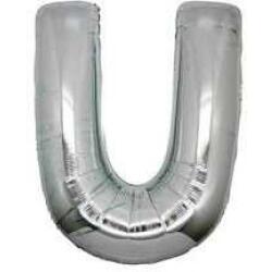 U Harf Folyo Balon Gümüş 40cm - Partici