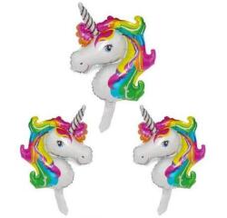Unicorn Folyo Balon Seti 3'lü 45cm - Partici