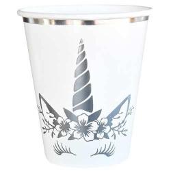 Unicorn Gümüş Karton Bardak 6'lı - Partici