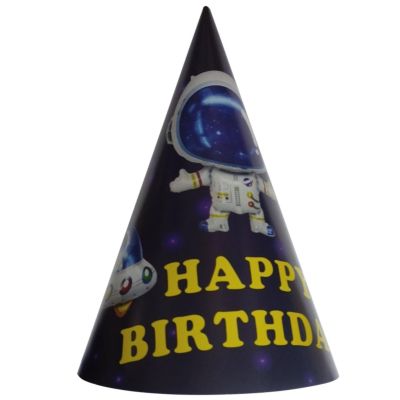 Uzay Temalı Happy Birthday 8'li Şapka - 1