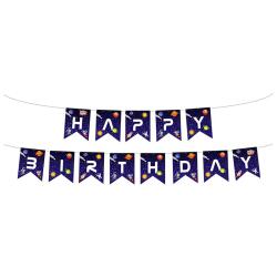 Uzay Temalı Happy Birthday Banner - Partici