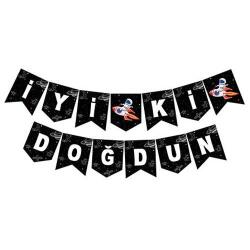 Uzay Temalı İyi ki Doğdun Harf Banner - Partici