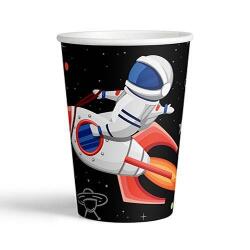Uzay Temalı Siyah Karton Bardak 8'li - Partici