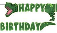 Vahşi Jurrasik Happy Birthday Banner - 