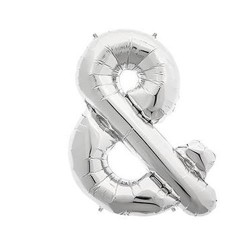 & (Ve) Harf Folyo Balon Gümüş 40cm - Partici