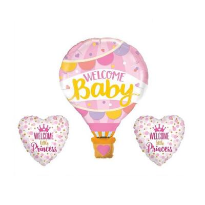 Welcome Baby Pembe Folyo Balon 3'lü - 1