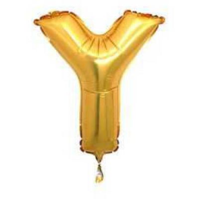 Y Harf Folyo Balon Altın 40cm - 1