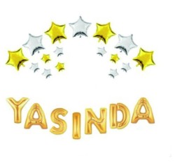 Yaşında Folyo Balon Seti Altın - Partici