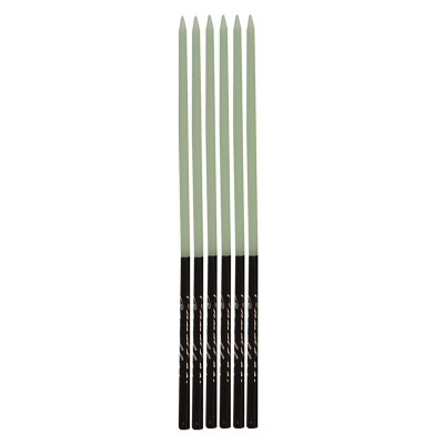 15cm Yeşil Çubuk Mum 6'lı - 1