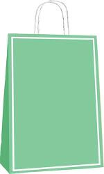 Yeşil Makaron Büküm Saplı Kağıt Çanta 25x31cm 25ad. - Partici