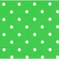 Beyaz Puantiyeli Yeşil Peçete 20'li - 