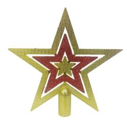 Yılbaşı Ağacı Gold Kırmızı Simli Tepe Süs - Partici