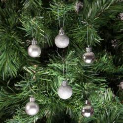 Yılbaşı Ağacı Süsleme Topları Gümüş 3cm 24'lü - Partici