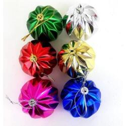 Yılbaşı Ağacı Süsleme Topları Burgulu Karışık Renk 4cm 6'lı - Partici