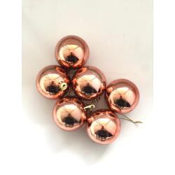 Yılbaşı Ağacı Süsleme Topları Pembe 4cm 6'lı - Partici