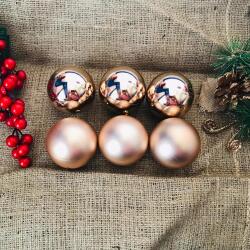 Yılbaşı Çam Ağacı Simli Toplar Süs Seti 4cm 6'lı - Partici