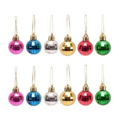 Yılbaşı Çam Ağacı Süsü Işıltılı 4 cm 12'li - Partici