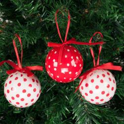 Yılbaşı Çam Ağacı Top Süs Puantiyeli 6cm 6'lı - Partici