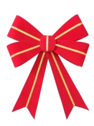 Yılbaşı Metalize Kadife Kaplı Kırmızı Dekoratif Fiyonk - 