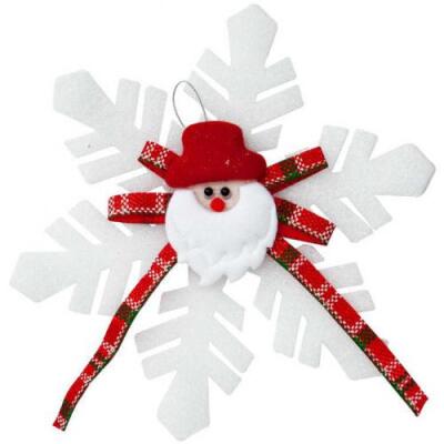 Yılbaşı Noel Baba Dekorlu Kar Tanesi 20cm - 1