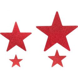 Yıldız Strafor Dekor Süs Çift Taraflı Kırmızı 4'lü - Partici