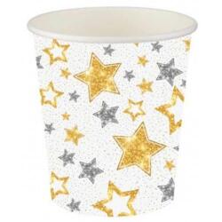 Yıldızlar Beyaz Karton Bardak 8'li - Partici