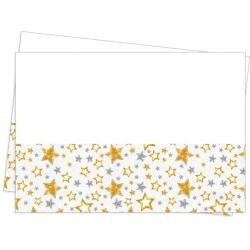 Yıldızlar Beyaz Masa Örtüsü 120x180cm - Partici