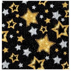 Yıldızlar Siyah Peçete 20'li - Partici