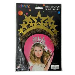 Yıldızlı Parti Tacı Gold Renk - 