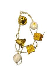 Zincire Dizili Beyaz Top Hediye Paketi ve Zilli Süs Seti - Partici